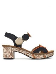 Rieker Sandały CEO-63876-90 Kolorowy. Sandały damskie Rieker, bez wzorów, z syntetyku, bez obcasa, na słupku, bez zapięcia. Za 329.99 zł.