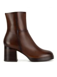 Sergio Bardi Botki WB-E1095-02SB Brązowy. Brązowe botki damskie Sergio Bardi, bez wzorów, ze skóry, bez obcasa, na słupku, bez zapięcia. Za 369.99 zł.
