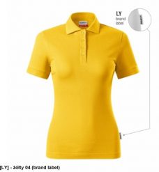Resist Heavy Polo - ADLER - Resist Heavy Polo - Koszulka polo damska, 200 g/m2, 100 % bawełna - żółty 04 (brand label) XL. Żółte bluzki damskie RIMECK, m, bez wzorów, z bawełny, bez kołnierzyka, bez ramiączek. Za 107.98 zł.