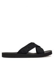 Calvin Klein Klapki Ess Diecut Xcross Wb Aop HM0HM02093 Czarny. Czarne klapki męskie Calvin Klein, bez wzorów, z materiału, bez zapięcia. Za 289.99 zł.