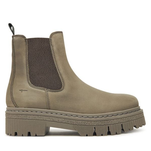 Sztyblety Tamaris. Szare botki damskie Tamaris, bez wzorów, bez obcasa, na płaskiej podeszwie, bez zapięcia. Za 419.99 zł.