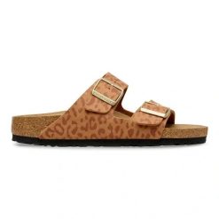 BIRKENSTOCK Arizona SYN Leo Pecan Klapki damskie. Brązowe klapki damskie Birkenstock, bez wzorów, ze skóry, eleganckie, bez obcasa, bez zapięcia. Za 399.99 zł.