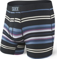 SAXX Bokserki męskie Vibe Boxer Brief Black Tartan Stripe r. S. Czarne bokserki męskie Saxx, bez wzorów. Za 103.99 zł.