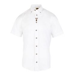 Koszula myśliwska męska Tagart Koziołek krótki rękaw z haftem. Białe koszule męskie tagart, m, bez wzorów, bez kołnierzyka, bez ramiączek. Za 319.00 zł.