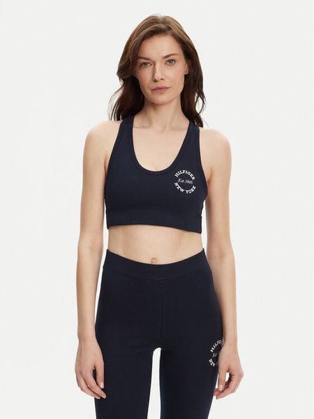 Tommy Hilfiger Biustonosz top UW0UW05891 Granatowy. Niebieskie biustonosze Tommy Hilfiger, xl, bez wzorów, z bawełny, bez kołnierzyka, bez ramiączek. Za 99.99 zł.
