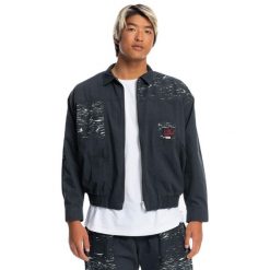 Kurtka wiatrówka męska Quiksilver x Stranger Things Mens Upside Down. Szare kurtki męskie Quiksilver, l, bez wzorów, z softshellu, bez kaptura, trekkingowe. Za 312.00 zł.