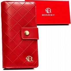 Portfel pikowany Rovicky R-POR-01-DSC czerwony. Czerwone portfele damskie ROVICKY, ze skóry ekologicznej. Za 45.00 zł.