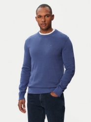 Tommy Jeans Sweter Essential DM0DM22853 Niebieski Slim Fit. Niebieskie swetry męskie Tommy Jeans, l, bez wzorów, z bawełny, bez kołnierzyka, bez ramiączek. Za 369.99 zł.