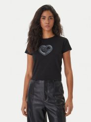 HUGO T-Shirt Dichroma_B 50560769 Czarny Slim Fit. Czarne t-shirty damskie Hugo, xs, bez wzorów, z bawełny, bez kołnierzyka, bez ramiączek. Za 199.99 zł.