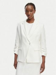 BOSS Marynarka Jia8 50557249 Biały Slim Fit. Białe marynarki i żakiety damskie Boss, bez wzorów, z wiskozy, bez kołnierzyka, bez ramiączek. Za 1,849.00 zł.