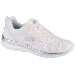 Buty sportowe Sneakersy damskie, Bountiful - Quick Path. Białe obuwie sportowe damskie Skechers, bez wzorów, bez zapięcia, trekkingowe. W wyprzedaży za 343.05 zł.