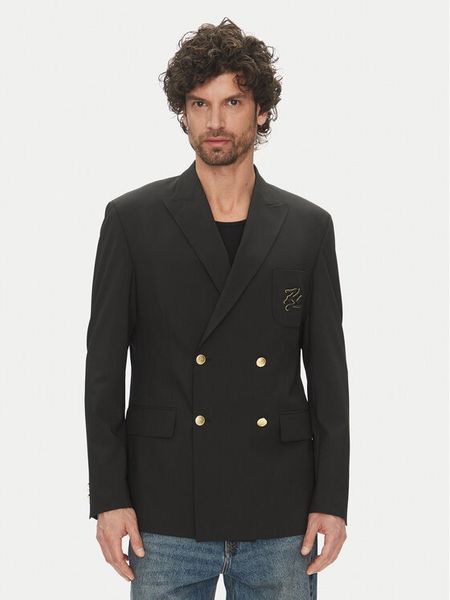 KARL LAGERFELD Marynarka 155102 552037 Czarny Slim Fit. Czarne garnitury męskie KARL LAGERFELD, m, bez wzorów, biznesowe. Za 1,169.99 zł.