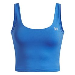 Damski tank top Under Armour Motion. Niebieskie topy damskie Under Armour, bez wzorów, eleganckie, bez kołnierzyka, bez ramiączek. Za 186.50 zł.