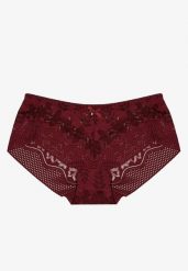 Bordowe Majtki Figi Ozdobione Kokardą i Koronką Pariste. Czerwone majtki damskie Renee, z koronki. Za 4.99 zł.