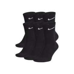 Skarpety Nike Dri-FIT 6 par czarne. Czarne skarpetki damskie Nike, bez wzorów. Za 86.99 zł.