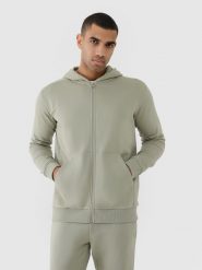 4F Bluza dresowa rozpinana z kapturem męska - khaki 3XL. Brązowe bluzy sportowe męskie 4F, m, bez wzorów, z bawełny, z kapturem. W wyprzedaży za 89.99 zł.