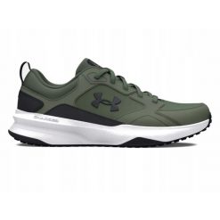 Buty na trening na co dzień męskie UNDER ARMOUR CHARGED EDGE skóra. Zielone buty sportowe męskie Under Armour, bez wzorów, ze skóry, bez zapięcia, na fitness i siłownię. Za 304.00 zł.