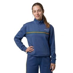 Damska bluza tenisowa ze stójką Siroko Tiebreak-W Navy. Niebieskie bluzy damskie SIROKO, bez wzorów, sportowe, bez ramiączek, bez kaptura. Za 254.00 zł.