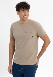 TM-SVEN. Brązowe t-shirty męskie Volcano, l, bez wzorów, z bawełny, bez kołnierzyka, bez ramiączek. Za 69.99 zł.