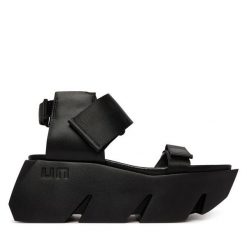 Sandały United Nude. Czarne sandały damskie United Nude, bez wzorów, bez obcasa, na koturnie, bez zapięcia. Za 1,159.00 zł.