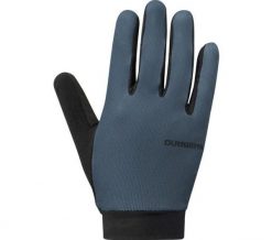 Rękawiczki kolarskie EXPLORER FF, niebiesko-szare. Niebieskie rękawiczki męskie Shimano, na jesień, bez wzorów, z elastanu. Za 259.90 zł.