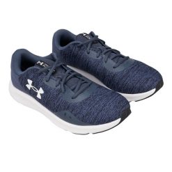 Trampki Męskie Charged Pursuit 3 Twist. Niebieskie buty zimowe męskie Under Armour, bez wzorów, bez obcasa, bez zapięcia. Za 358.99 zł.