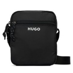 Saszetka HUGO. Czarne saszetki i nerki męskie Hugo, bez wzorów. Za 379.99 zł.