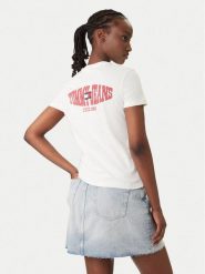 Tommy Jeans T-Shirt Wavy Flag DW0DW22274 Biały Regular Fit. Białe t-shirty damskie Tommy Jeans, xl, bez wzorów, z bawełny, bez kołnierzyka, bez ramiączek. Za 169.99 zł.