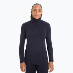 Bluza termoaktywna damska icebreaker 260 Tech LS Half Zip. Niebieskie bielizna sportowa damska Icebreaker, na zimę, bez wzorów, sportowe, bez ramiączek, bez kaptura. Za 587.00 zł.