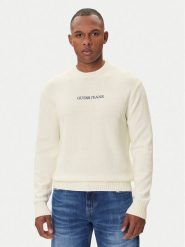 Guess Jeans Sweter M4BR31 Z3HM1 Écru Regular Fit. Swetry męskie Guess Jeans, l, z aplikacjami, z bawełny, bez kołnierzyka, bez ramiączek. Za 299.99 zł.
