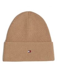 Tommy Hilfiger Czapka Essential AW0AW16637 Beżowy. Brązowe czapki damskie Tommy Hilfiger, na zimę, bez wzorów, z bawełny. Za 179.99 zł.