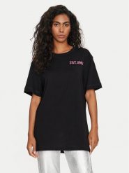 Guess T-Shirt W4GI19 JA914 Czarny Regular Fit. Czarne t-shirty damskie Guess, s, z aplikacjami, z bawełny, bez kołnierzyka, bez ramiączek. Za 329.99 zł.