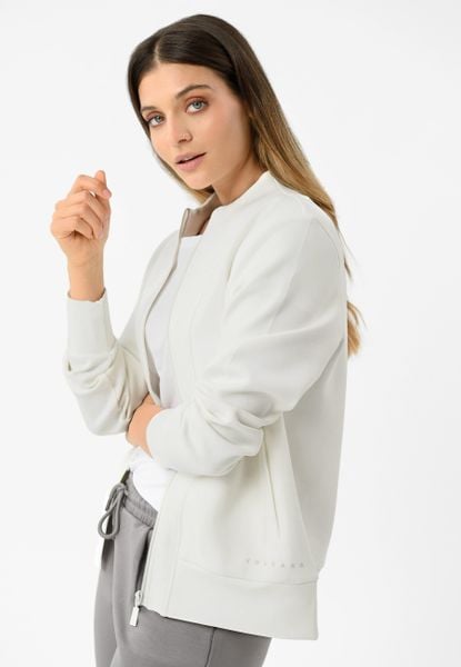 Bluza ze stójką B-YASMIN. Białe bluzy damskie Volcano, l, bez wzorów, z bawełny, casualowe, bez ramiączek, bez kaptura. Za 169.99 zł.