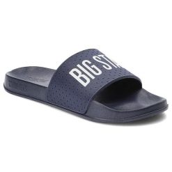 Granatowe Klapki Big Star Męskie Buty Na Lato. Niebieskie klapki męskie BIG STAR, bez wzorów, bez zapięcia. Za 59.99 zł.