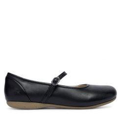 Baleriny Josef Seibel. Czarne balerinki damskie Josef Seibel, bez wzorów, bez obcasa, bez zapięcia. Za 389.99 zł.