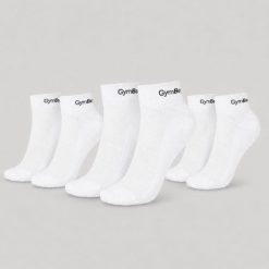 Skarpetki unisex fitness przewiewne Quarter. Białe skarpetki damskie GYMBEAM, bez wzorów, z bawełny. Za 34.90 zł.
