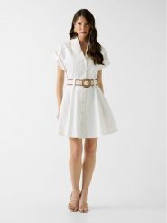 Marciano Guess Sukienka codzienna 182406 Beżowy Classic Fit. Białe sukienki damskie Marciano Guess, na co dzień, z aplikacjami, z bawełny, bez kołnierzyka, bez ramiączek, proste. Za 1,289.00 zł.
