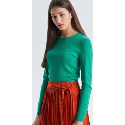 Gładki sweter - Zielony. Zielone swetry męskie Cropp, l, bez wzorów, bez kołnierzyka, bez ramiączek. Za 79.99 zł.