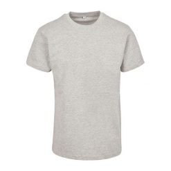 Koszulka Unisex Dla Dorosłych Z Bawełny Czesanej Premium Heather. Szare bluzki damskie BUILD YOUR BRAND, m, bez wzorów, z bawełny, sportowe, bez kołnierzyka, bez ramiączek. Za 73.99 zł.