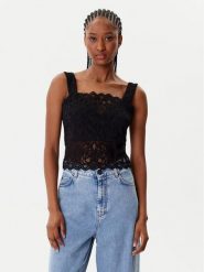 Morgan Bluzka 252-DANSIA Czarny Slim Fit. Czarne bluzki damskie Morgan, s, bez wzorów, z syntetyku, bez kołnierzyka, bez ramiączek. Za 119.99 zł.