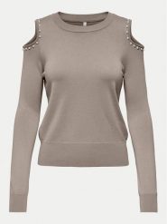 ONLY Sweter Gila 15339512 Beżowy Regular Fit. Brązowe swetry nierozpinane damskie ONLY, xs, bez wzorów, z syntetyku, bez kołnierzyka, bez ramiączek. Za 79.99 zł.