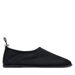 Baleriny Calvin Klein. Czarne balerinki damskie Calvin Klein, bez wzorów, z meshu, bez obcasa, bez zapięcia. Za 489.99 zł.