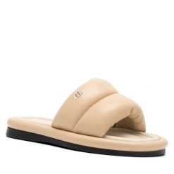 Klapki GINO ROSSI. Brązowe klapki damskie Gino Rossi, bez wzorów, bez obcasa, bez zapięcia. Za 369.99 zł.