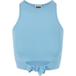 Damski crop top z kokardą Urban Classics. Niebieskie topy damskie Urban Classics, bez wzorów, bez kołnierzyka, bez ramiączek. Za 102.50 zł.