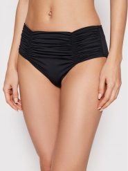Seafolly Dół od bikini Gathered Front 40343-942 Czarny. Czarne bikini Seafolly, bez wzorów, z syntetyku. Za 259.99 zł.