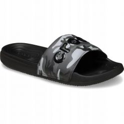 Klapki Dla Dorosłych Crocs All Day Camouflage Slide. Czarne klapki damskie Crocs, bez wzorów, z materiału, bez obcasa, bez zapięcia. Za 129.99 zł.