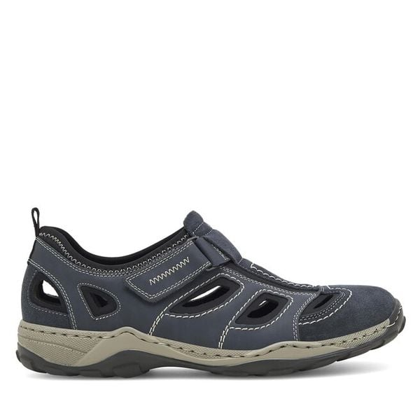 Sandały Rieker. Niebieskie sandały męskie Rieker, bez wzorów, bez zapięcia. Za 359.99 zł.