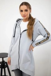 Bluza z suwakiem z tyłu szara. Szare bluzy damskie KESI, l, bez wzorów, z bawełny, bez ramiączek, z kapturem. Za 198.65 zł.
