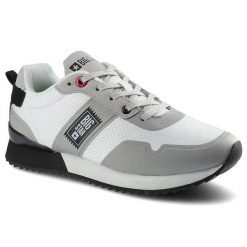 Białe Sneakersy Big Star Damskie Modne Półbuty. Białe obuwie sportowe damskie BIG STAR, na wiosnę, bez wzorów, ze skóry ekologicznej, bez zapięcia. Za 159.00 zł.