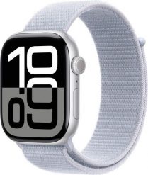 Smartwatch Apple Watch 10 GPS + Cellular 46mm Silver Alu Sport Loop Niebieski (MWY23QF/A). Niebieskie zegarki smartwatch Apple, bez wzorów. Za 2,750.06 zł.